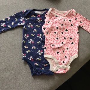 2- long sleeve 6 month onesies